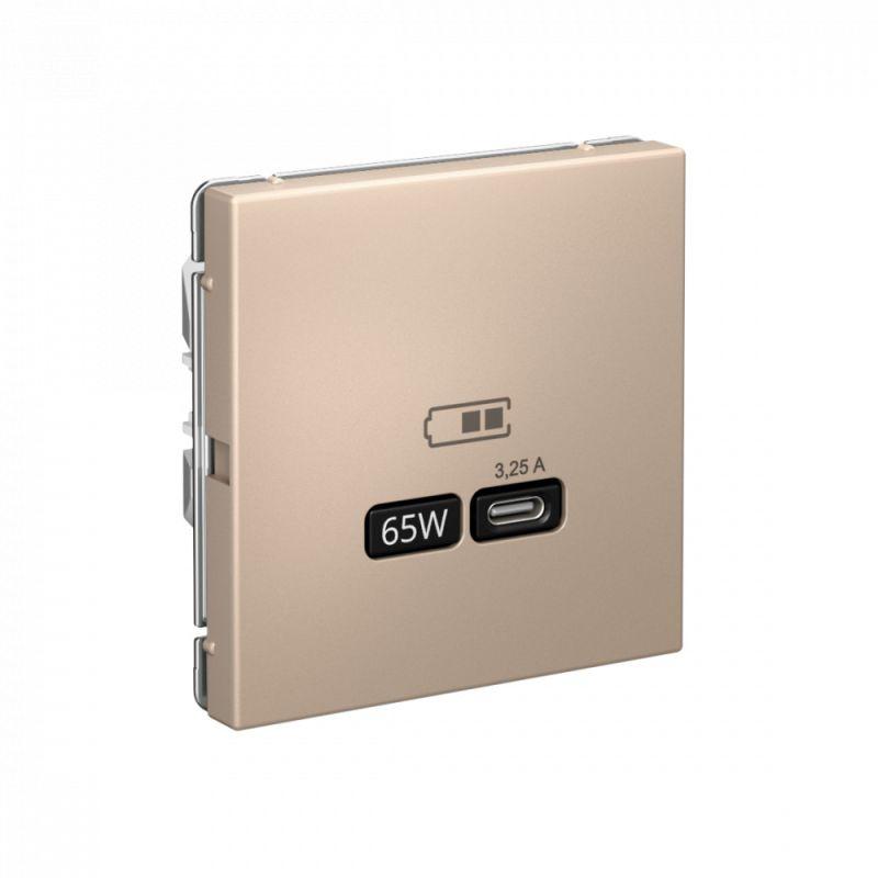  Розетка USB ArtGallery тип C 65Вт QC PD высокоскор. ЗУ механизм песочн. SE GAL001227 фото в каталоге от BTSprom.by