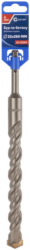  Бур по бетону Profi двойн. резьба SDS-Plus 22х260мм Cutop 40-22260 фото в каталоге от BTSprom.by