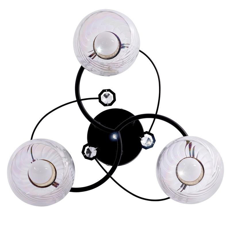  Светильник 11293-2/3 (Плафон 8310) НПБ 01-3х60-207 Е27 ИУ черн. хром Элетех 1005404878 фото в каталоге от BTSprom.by