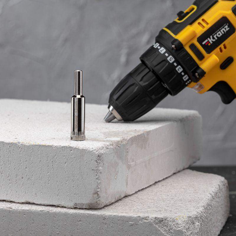  Сверло алмазное 12мм по керамике и стеклу Kranz KR-92-0004 фото в каталоге от BTSprom.by