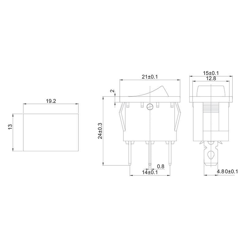 выключатель клавишный 12в 15а (3с) on-off красн. с подсветкой mini (rwb-206-1; sc-768) rexant 36-2170 от BTSprom.by