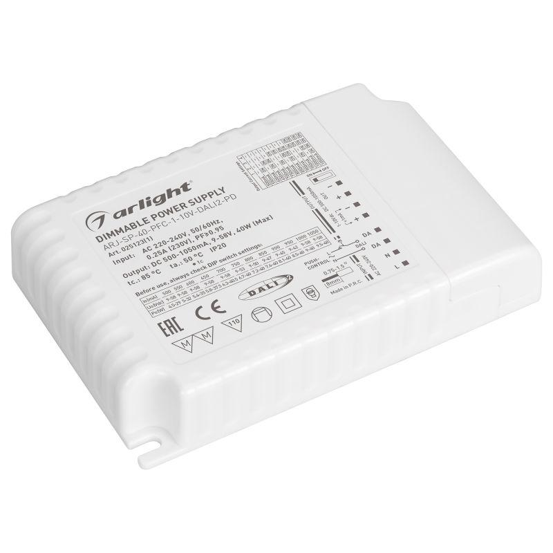 блок питания arj-sp-40-pfc-1-10v-dali2-pd 40вт 500-1050ма ip20 пластик arlight 025123(1) от BTSprom.by