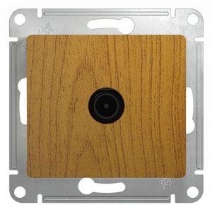 розетка телевизионная проходная tv 1-м сп glossa 4дб механизм дерево дуб.se gsl000592 от BTSprom.by