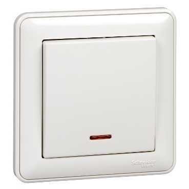 выключатель 1-кл. сп w59 10а ip20 10ax с подсветкой в сборе бел. se vs110-153-18 от BTSprom.by