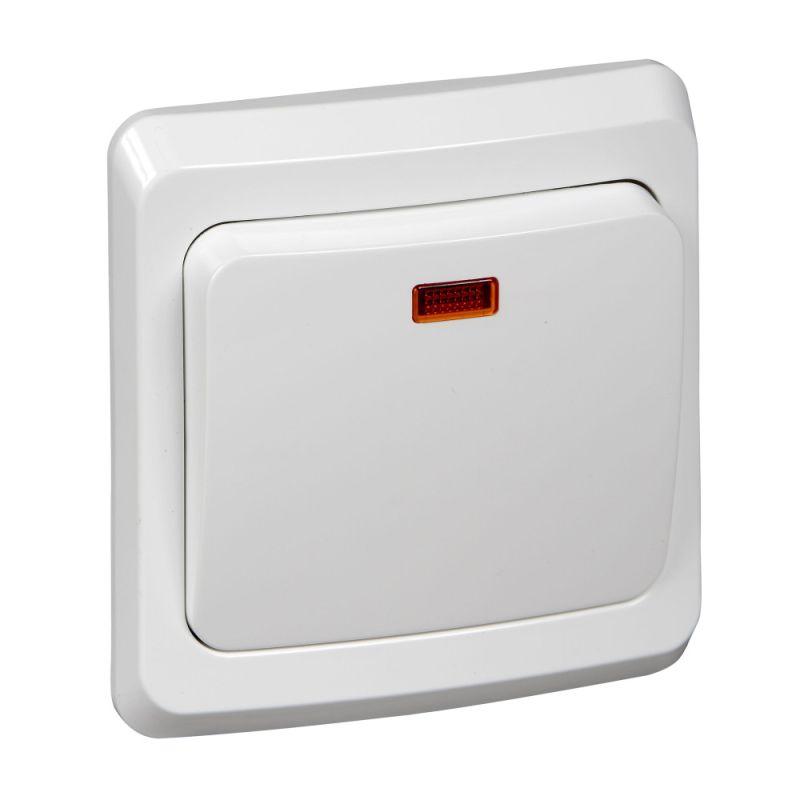 выключатель 1-кл. сп этюд 10а ip20 с подсветкой бел. se bc10-005b от BTSprom.by