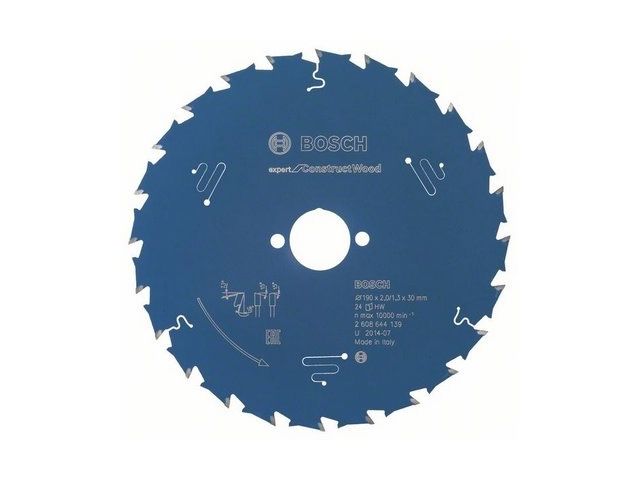 диск пильный 190х30 мм 24 зуб. по дереву expert for construct wood bosch (твердоспл. зуб) 2608644139 от BTSprom.by