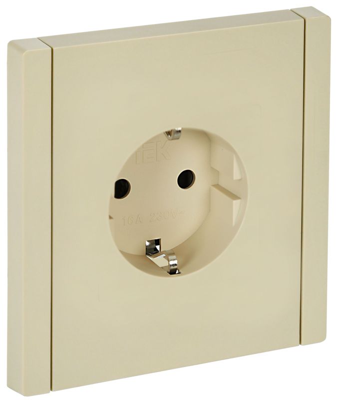 розетка сп forte&piano fp413 16а с заземл. защ. шторки безвинт. крепл. ваниль iek fp-r14-16-1-k10 от BTSprom.by