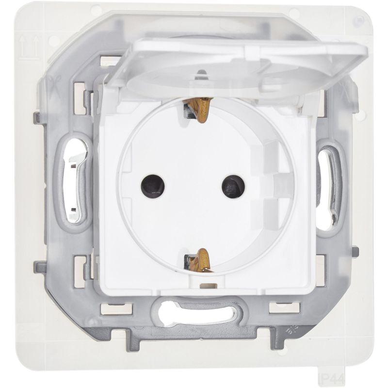 розетка 1-м сп inspiria 16а ip44 250в 2p+e защ. шторки с крышкой немецк. стандарт механизм бел. iek 673740 от BTSprom.by