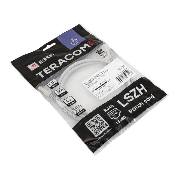  Патч-корд кат.6 экранированный FTP оболочка LSZH сер. (1.0м) TERACOM PRO EKF TRP-6FTP-LSH-1M-GY фото в каталоге от BTSprom.by