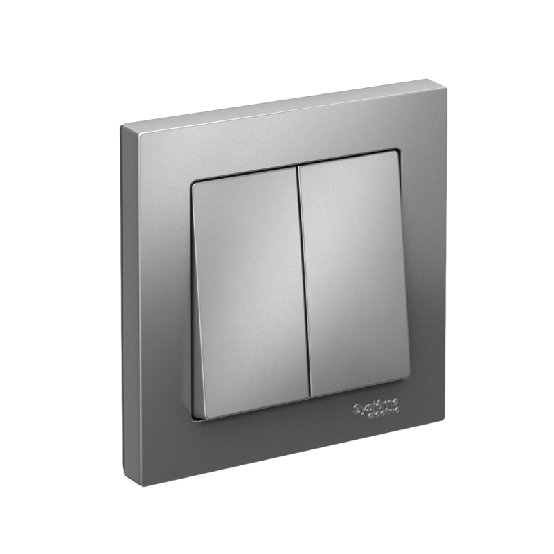 выключатель 2-кл. сп atlasdesign 10а ip20 (сх. 5) 10ax в сборе сталь se atn000952 от BTSprom.by