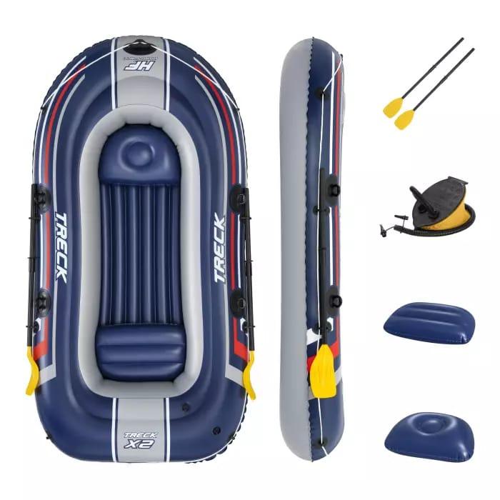 лодка надувная "treck x2" (61068) 255х127см весла ножной насос2 bestway 6942138981599 от BTSprom.by