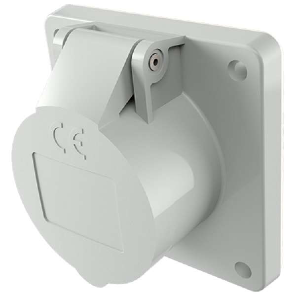 розетка панельная 16а 2п 12ч 40-50в ip44 прямая фланец 75х75мм винтовые клеммы сер. mennekes 1603 от BTSprom.by