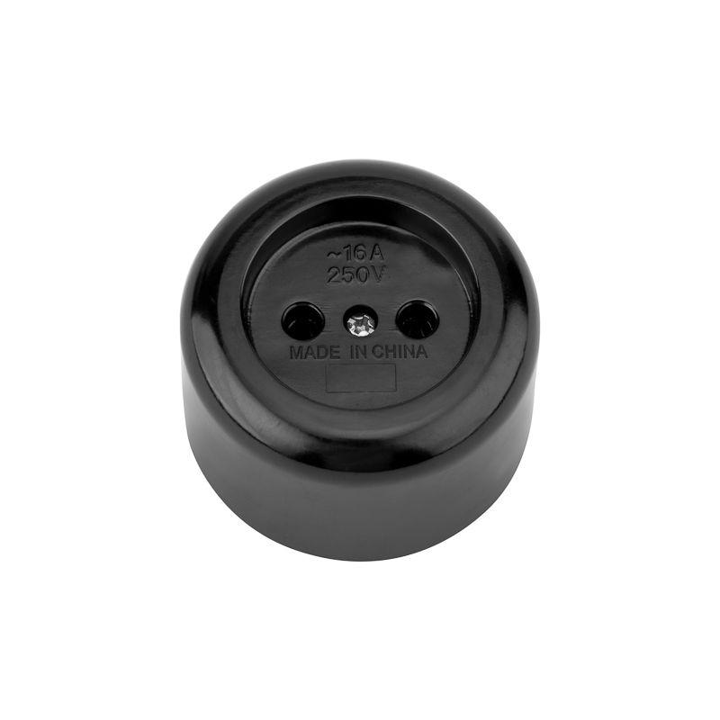  Розетка штепсельная карболитовая открытой уст. б/з 16А черн. Rexant 11-8980 фото в каталоге от BTSprom.by