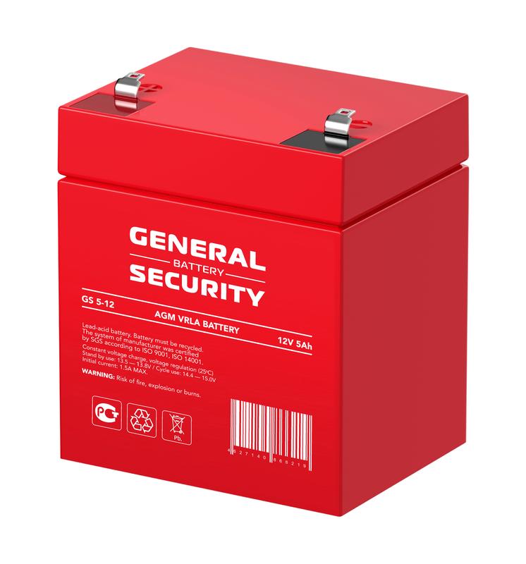 аккумулятор 12в 5а.ч general security gs5-12 от BTSprom.by
