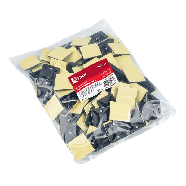  Площадка самоклеящаяся 40х40мм черн. (уп.100шт) EKF plc-40x40-b фото в каталоге от BTSprom.by