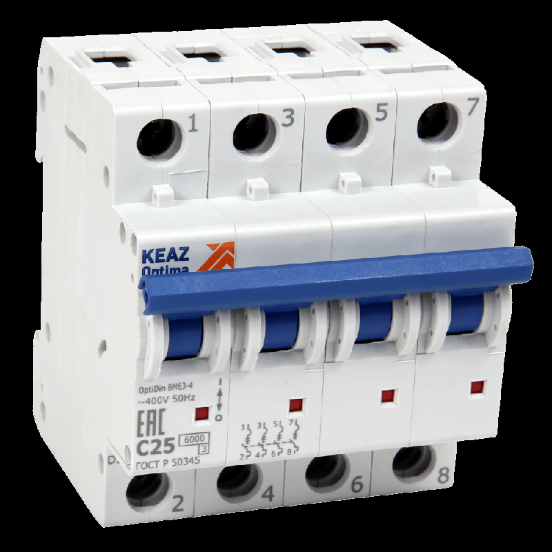  Выключатель автоматический модульный 4п L 2А 6кА OptiDin BM63-4L2-УХЛ3-РЕГ КЭАЗ 280495 фото в каталоге от BTSprom.by