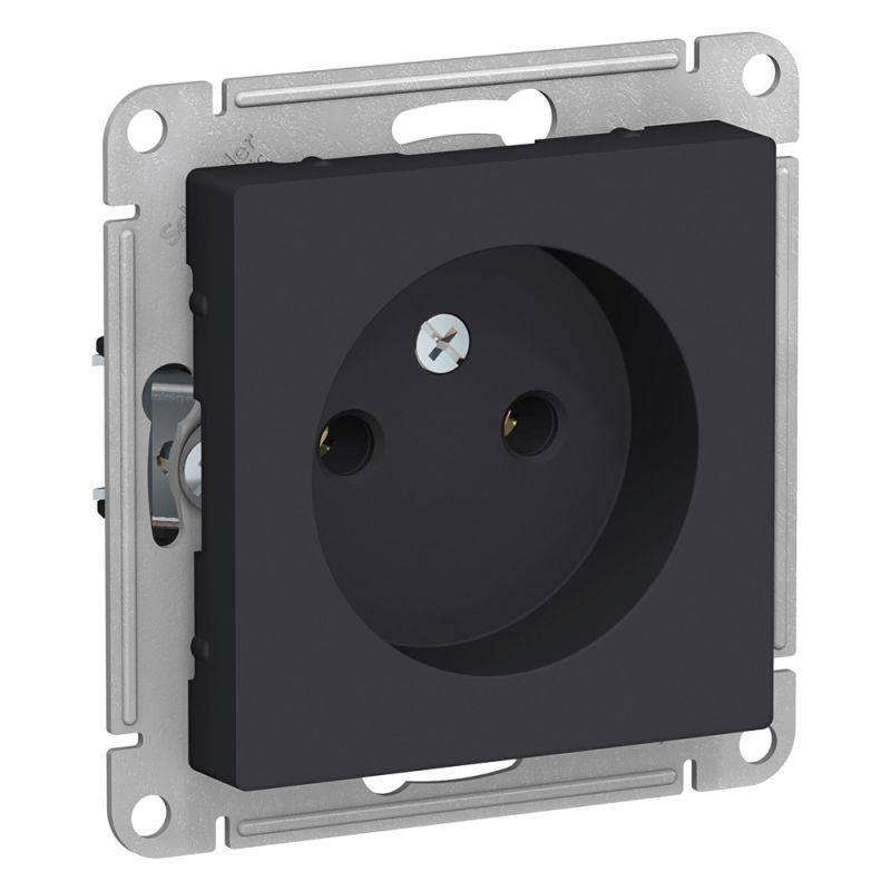 розетка 1-м сп atlasdesign 16а ip20 без заземл. без защ. шторок механизм карбон se atn001041 от BTSprom.by