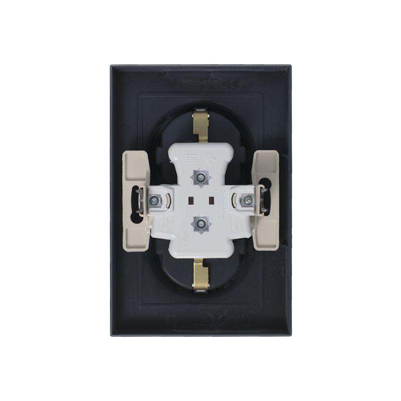  Розетка 2-м СП AtlasDesign 16А IP20 с заземл. в сборе грифель SE ATN000724 фото в каталоге от BTSprom.by