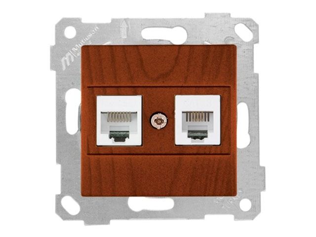 розетка телефонная + компьютерная (rj12+cat5e, скрытая, без рамки) вишня, rita, mutlusan 2200 139 0156 от BTSprom.by