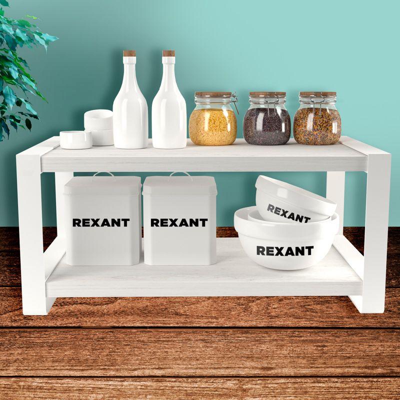  Полка-органайзер для кухни двухъярусная дуб Харбор бел. Rexant 38-0676 фото в каталоге от BTSprom.by