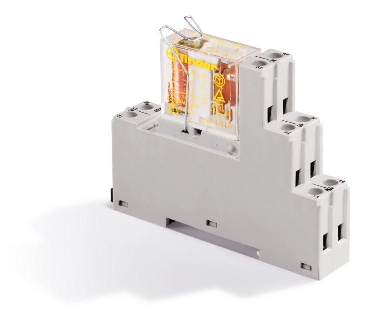 модуль интерфейсный (сборка 50.12.9.005.5000 + 95.05.7sma) электромеханич. реле безопасности 2co 8а agni+au 5в dc ip20 винт. клеммы металлич. клипса finder 481290055007sma от BTSprom.by