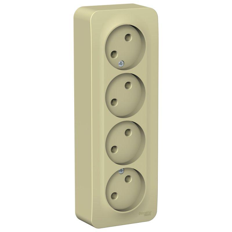 розетка 4-м оп blanca 16а ip20 250в без заземл. без защ. шторок с изолир. пластиной беж. se blnra000417 от BTSprom.by