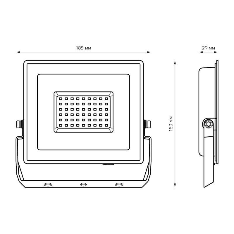  Прожектор светодиодный Elementary 70Вт IP65 6500К 5950лм PROMO G3 черн. GAUSS 613100370P фото в каталоге от BTSprom.by