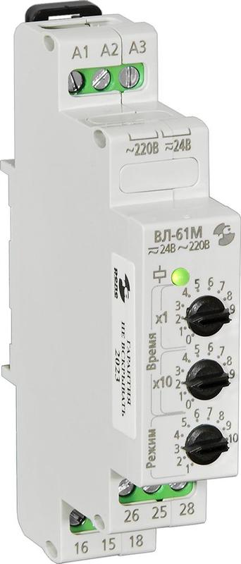 реле времени вл-61м 24в ac-dc/220в ac 10 режимов 0.1с.9.9ч реле и автоматика a8223-76911366 от BTSprom.by