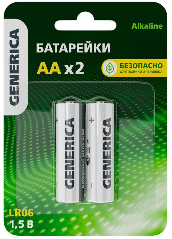 элемент питания алкалиновый aa/lr6 alkaline (блист.2шт) generica abt-lr06-st-l02-g от BTSprom.by
