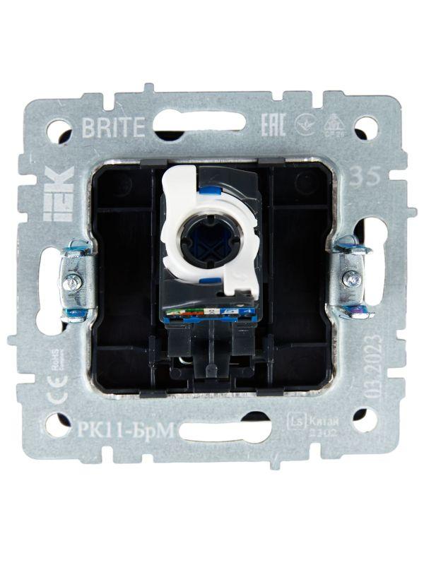  Розетка компьютерная СП RJ45 кат.6 BRITE РК11-БрМ механизм маренго IEK BR-K10-2-K35 фото в каталоге от BTSprom.by
