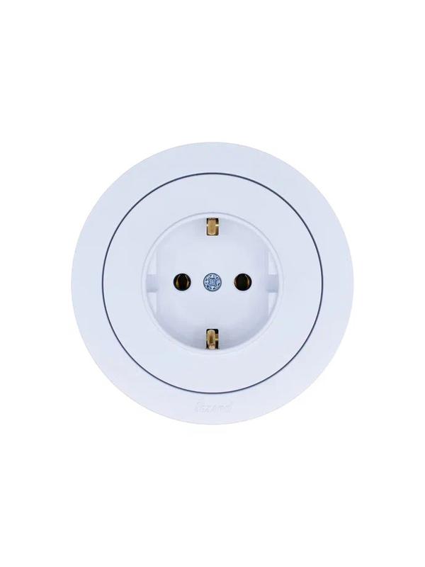  Розетка 1-м OSEN IP20 с заземл. ПБТ бел. LEZARD 743-0288-122B фото в каталоге от BTSprom.by