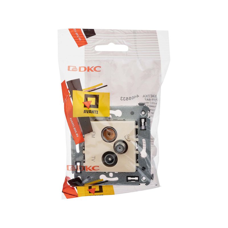  Розетка телевизионная TV/FM/SAT СП Avanti "Ванильная дымка" DKC 4405533 фото в каталоге от BTSprom.by