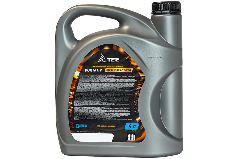  Масло полусинтетическое Портатив SAE 10W-40 API SG/CD канистра 4л/Motor oil 4liter can ТСС 46930 фото в каталоге от BTSprom.by