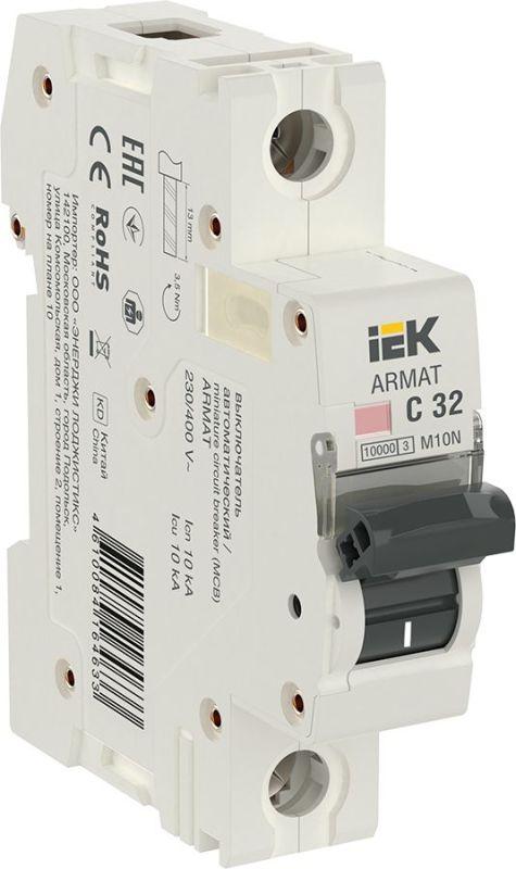 выключатель автоматический модульный 1п c 32а m10n armat iek ar-m10n-1-c032 от BTSprom.by
