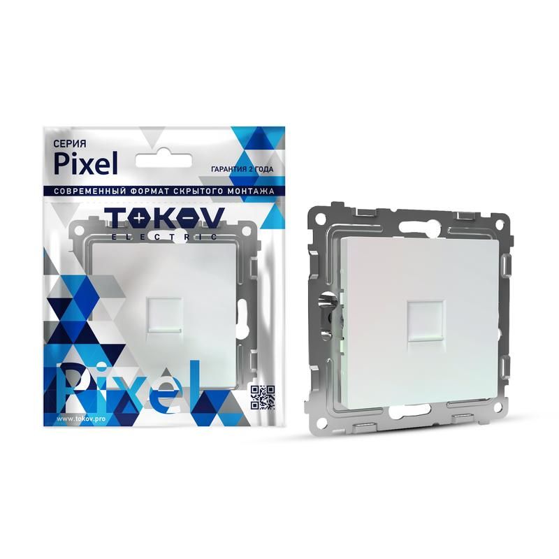 розетка компьютерная 1-м сп pixel rj45 кат.5e механизм перламутр. tokov electric tke-px-rc1-c04 от BTSprom.by