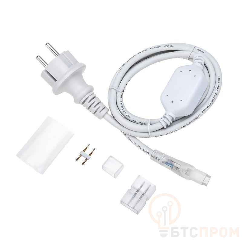 Набор установочный для двухсторон. гибкого неона 8х16мм (шнур питания каучук с диодным мостом и вилкой; заглушка; переходная муфта; игла) 1.5м Neon-Night 134-502 фото в каталоге от BTSprom.by  Набор установочный для двухсторон. гибкого неона 8х16мм (шнур питания каучук с диодным мостом и вилкой; заглушка; переходная муфта; игла) 1.5м Neon-Night 134-502 фото в каталоге от BTSprom.by