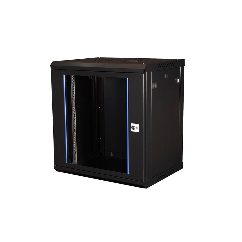 шкаф телекоммуникационный настен. 19дюйм 12u 635х600х450мм дверь стекло черн. datarex dr-633001 от BTSprom.by