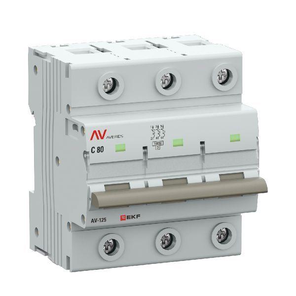 выключатель автоматический 3п c 80а 10ка av-125 averes ekf mcb125-3-80c-av от BTSprom.by