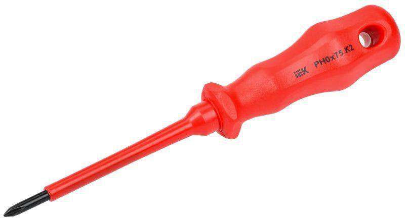 отвертка диэлектрическая крестовая ph0х75мм k2 1000в arma2l 3 iek a2l3-sc30-k2-ph-00-075 от BTSprom.by