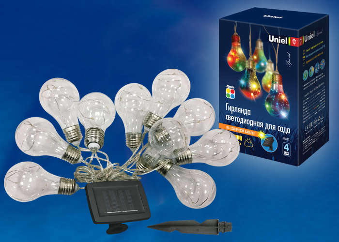 гирлянда садовая usl-s-126/pt4000 bulbs ip44 солнечная батарея uniel ul-00003332 от BTSprom.by