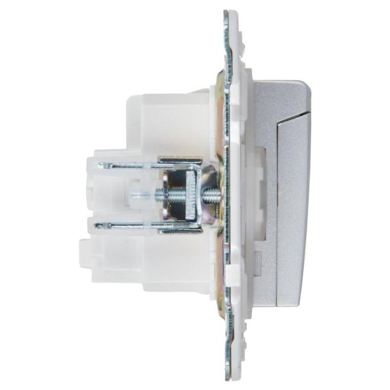  Розетка 1-м SKANDY 16А IP44 с заземл. защ. шторки с крышкой SK-R11S серебр. IEK SK-R16-16-44-K23 фото в каталоге от BTSprom.by