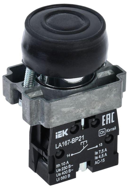 кнопка la167-bp21 d22мм 1но черн. karat iek bbt20-bp21-1-22-67-k02 от BTSprom.by