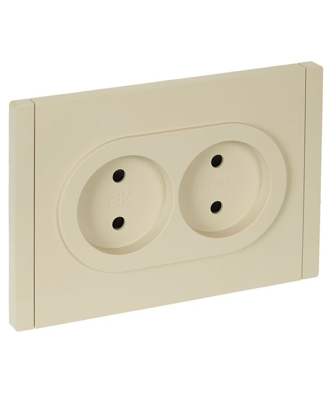 розетка 2-м сп forte&piano fp425 10а без заземл. защ. шторки безвинт. крепл. ваниль iek fp-r23-10-1-k10 от BTSprom.by