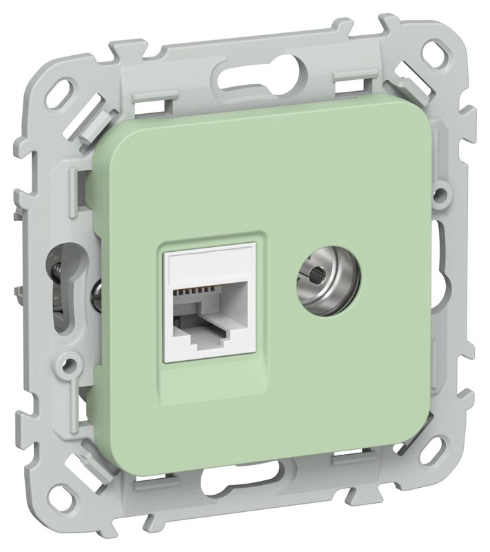 розетка 2-м сп flite рктв5е-2-0-флф rj45/tv кат.5e utp механизм фисташк. iek fi-ak22-1-k93 от BTSprom.by
