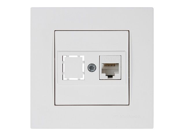 розетка компьютерная 1xrj45 (cat6, скрытая) белая, rita, mutlusan 2220 140 0101 от BTSprom.by