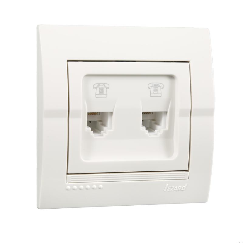 розетка телефонная 2-м сп deriy rj11 евро стандарт бел. lezard 702-0202-138 от BTSprom.by