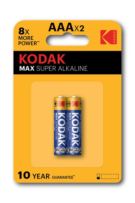 элемент питания алкалиновый aaa/lr03 1.5в max super alkaline (блист. 2шт) kodak б0005132 от BTSprom.by