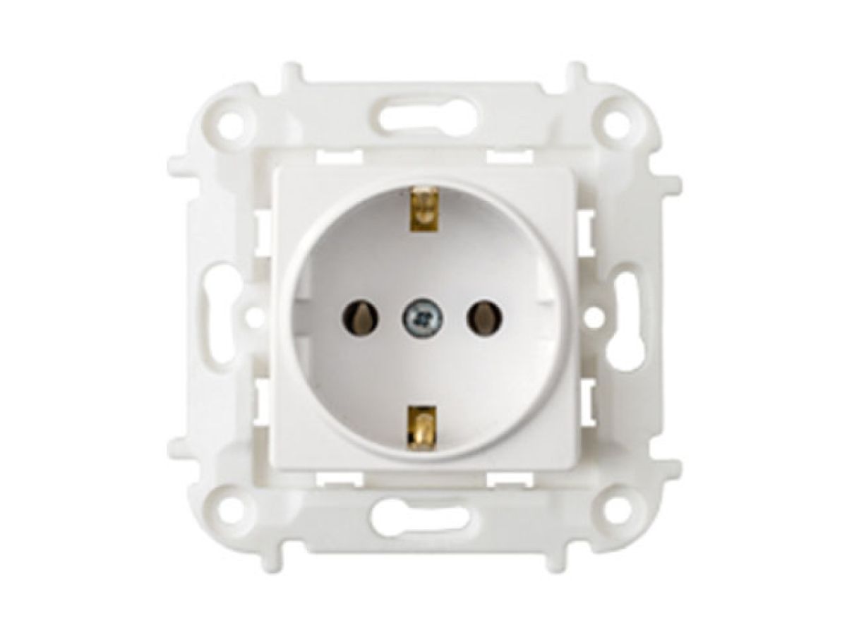 розетка 1-ая (скрытая, с/з) белая, мастер, bylectrica рс16-1002 от BTSprom.by