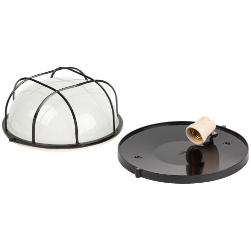  Светильник НБП 03-100-002 1х100Вт E27 IP54 акватермо алюм./стекло D240 круг черн. с решеткой Эра Б0063876 фото в каталоге от BTSprom.by