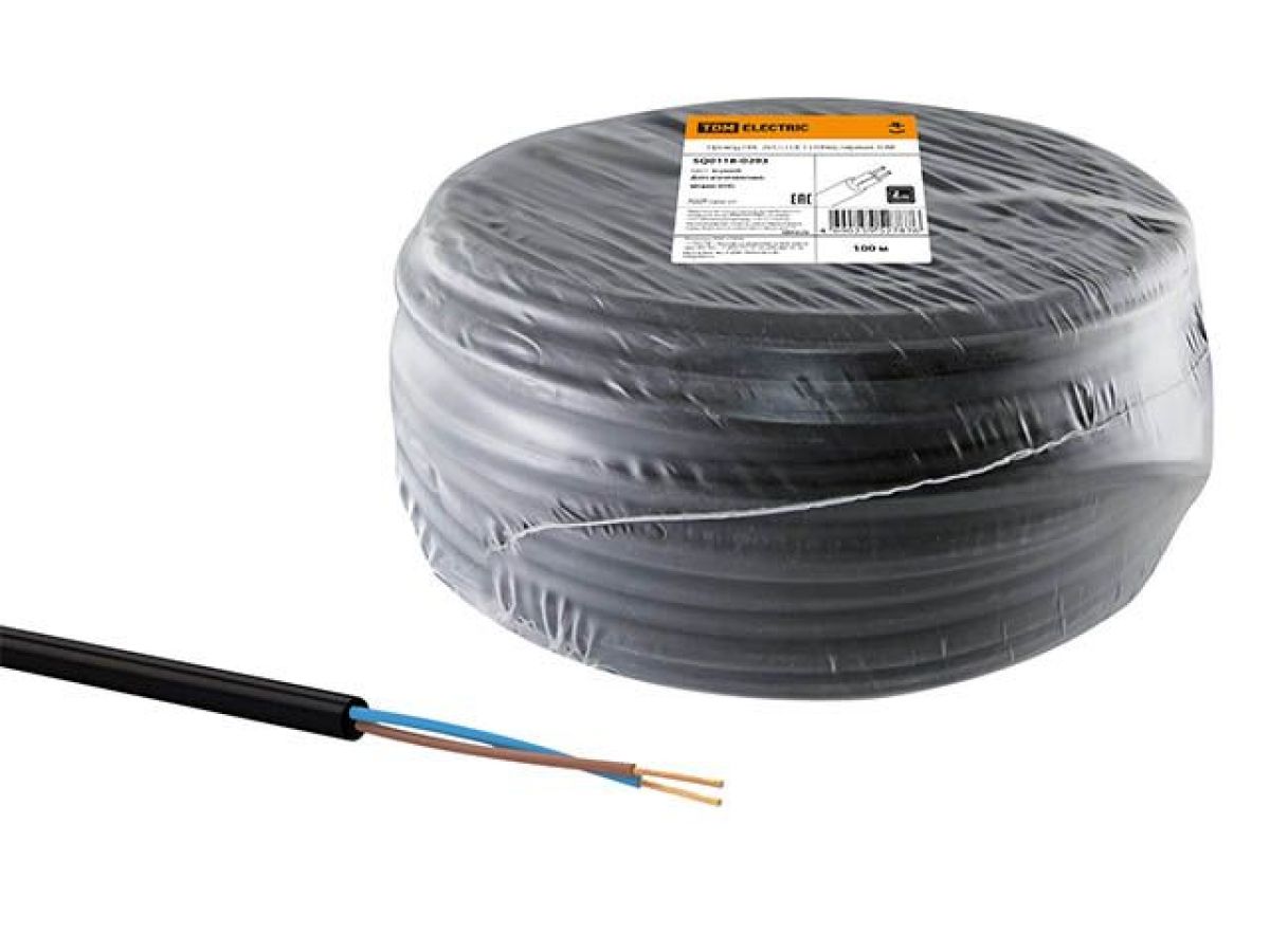 провод пвс 2х1,5 (бухта 100м) ч tdm sq0118-0293 от BTSprom.by